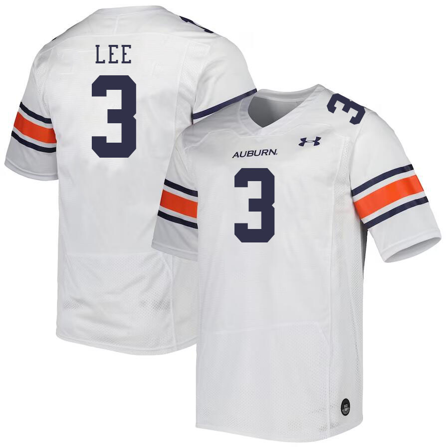 Men #3 Kayin Lee Auburn Tigers College Football Jerseys Stitched-White